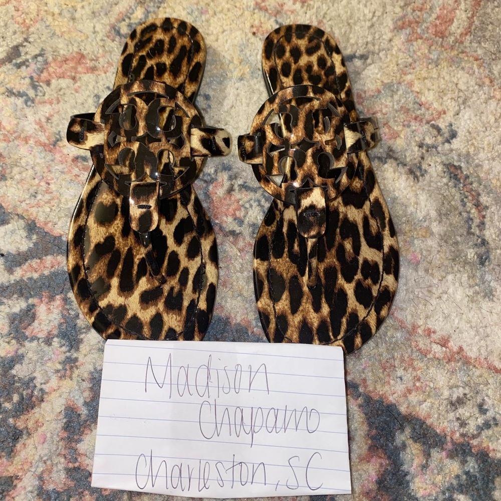 RARE LEOPARD TORY BURCH MILLER SANDALS